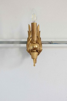 Pair of brass wall lamps produced by Gaetano Sciolari in... 2