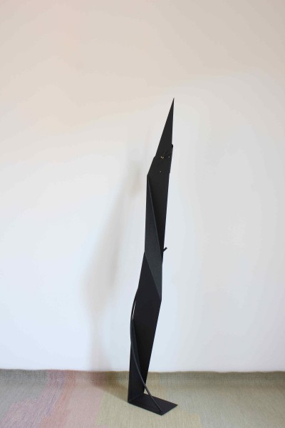 Floor watch/sculpture in metal, made in Italy