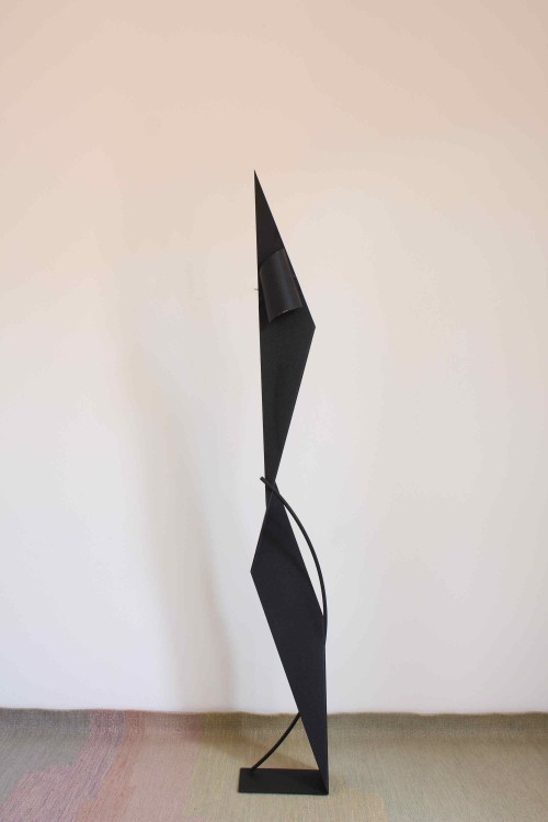 Floor watch/sculpture in metal, made...