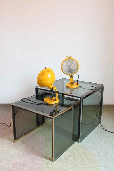 Pair of Jeep model lamps designed by Cesare Leonardi and Franca Stagi for Lumenform