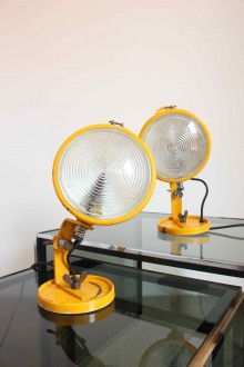 Pair of Jeep model lamps designed by Cesare Leonardi and... 2