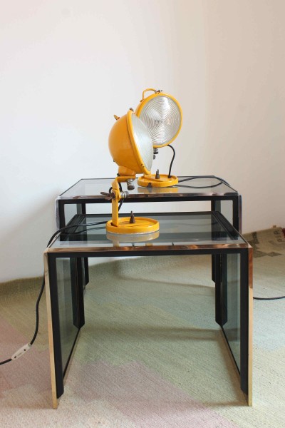 Pair of Jeep model lamps designed by Cesare Leonardi and Franca Stagi for Lumenform