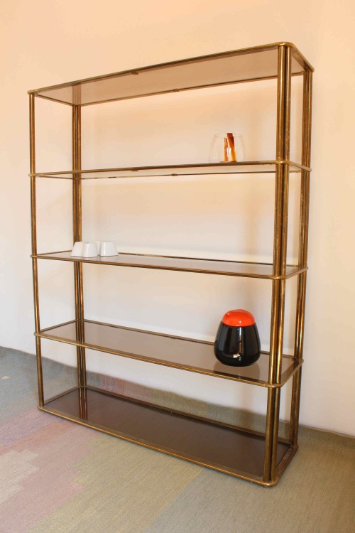 Libreria etagere in ottone e...