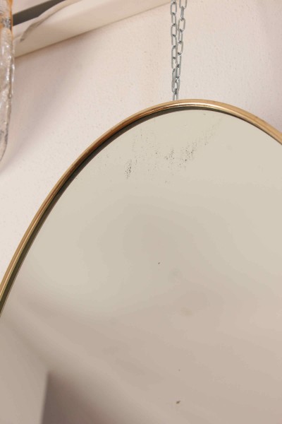 1950s oval brass mirror, Italian production