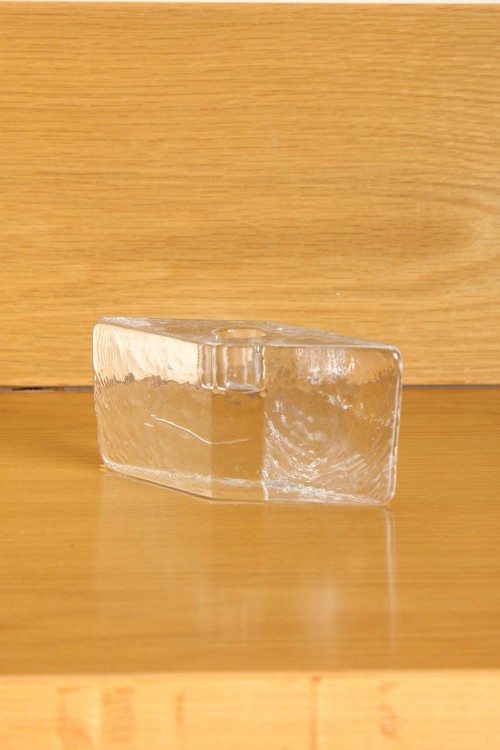 Ice-effect Murano glass candle holder