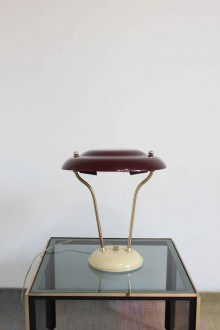 Lampada anni '50 con regolatore ottone e alluminio.