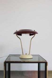 Lampada anni '50 con regolatore ottone e alluminio. 2