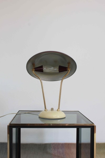 Lampada anni '50 con regolatore ottone e alluminio.