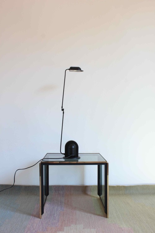 Industrial-style table lamp, likely...