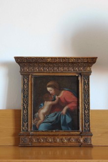 Antique painting with carved frame 2