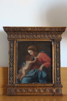 Dipinto antico con cornice intagliata