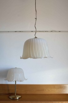 Glass and brass pendant lamp made by PAF Milano in the...