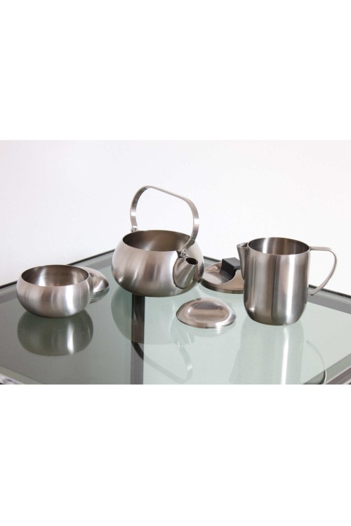 Teapot, sugar bowl, and milk jug set,...