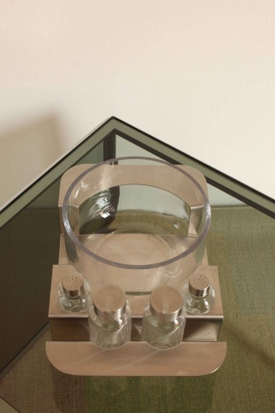 Glass and stainless steel salad bowl set for Zani & Zani