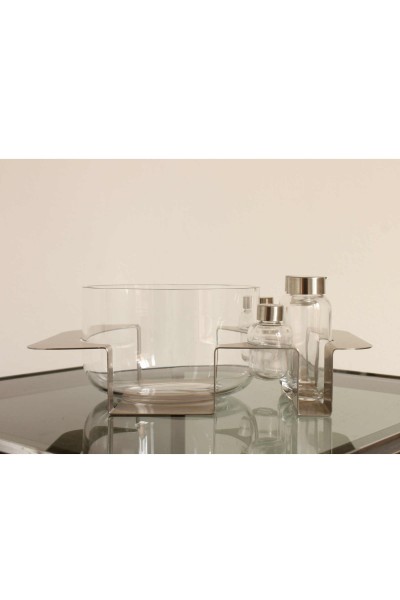 Glass and stainless steel salad bowl set for Zani & Zani