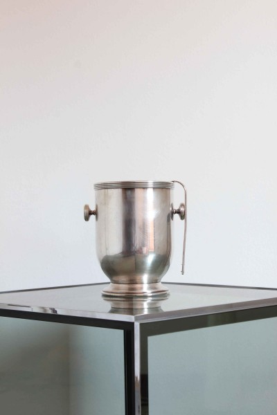 Silver-plated brass ice bucket made by Maestri