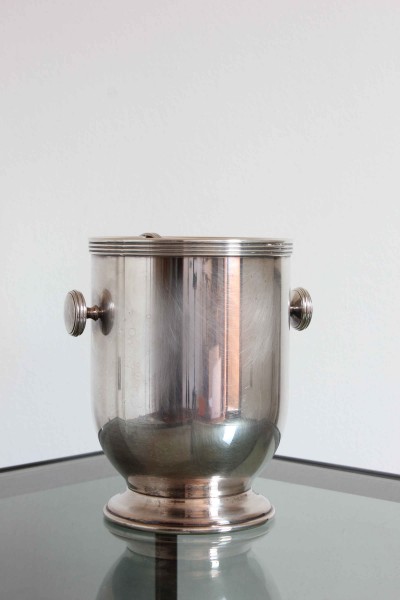 Silver-plated brass ice bucket made by Maestri