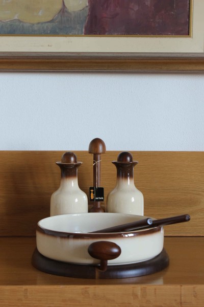 Artek wooden and ceramic salad set