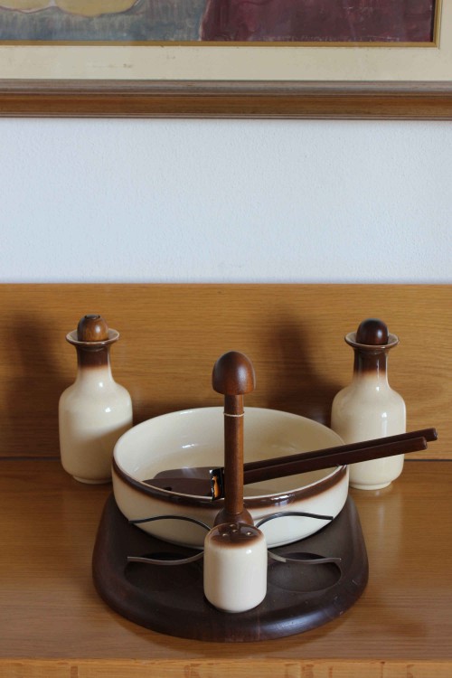 Artek wooden and ceramic salad set