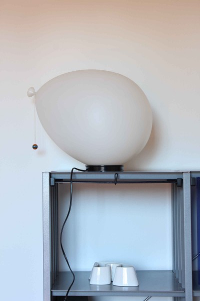 Big white Ballon table or wall lamp designed by Yves Christin for Bilumen