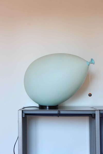 Big blue Ballon table or wall lamp designed by Yves Christin for Bilumen