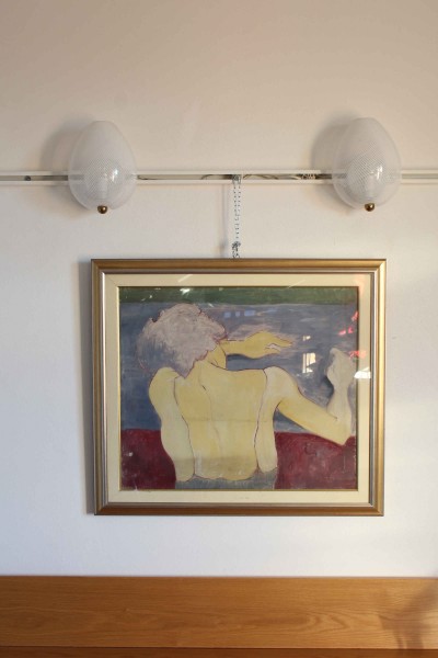 Coppia di applique in vetro di Murano, lavorazione a Reticello anni '80