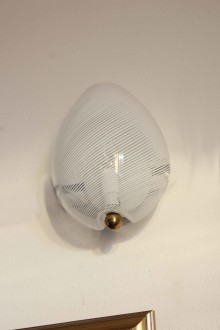 Coppia di applique in vetro di Murano, lavorazione a...