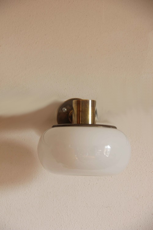 Wall lamp in nickel-plated metal and...