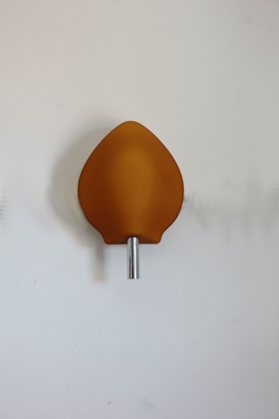 Pair of Fontana Arte wall lights model 2299, nickel-plated brass and satin glass.