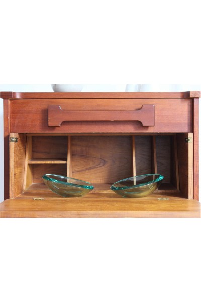 Pair of thick glass pocket empties attributed to Fontana Arte