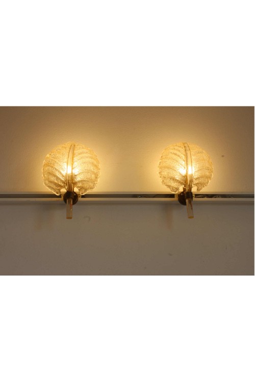 Pair of Murano glass wall lamps with...