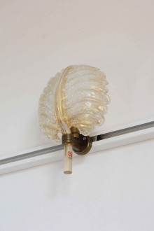 Pair of Murano glass wall lamps with a grit effect,... 2