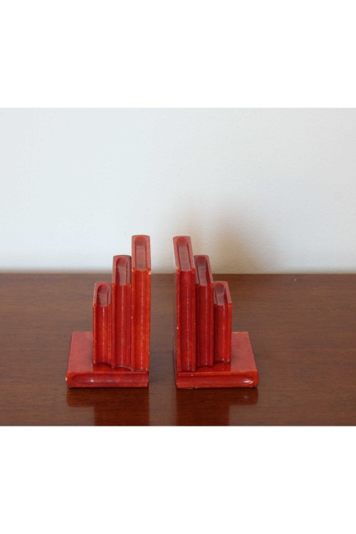 Pair of alabaster bookends from the...