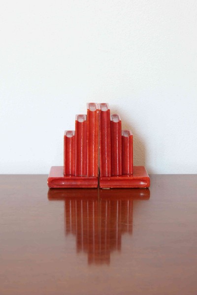 Pair of alabaster bookends from the Volterra Alabaster Craftsmen's Cooperative