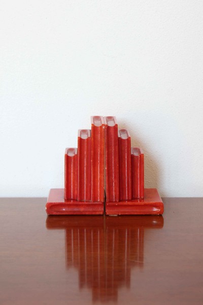 Pair of alabaster bookends from the Volterra Alabaster Craftsmen's Cooperative