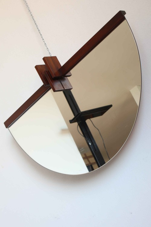Specchio con cornice in legno anni '80