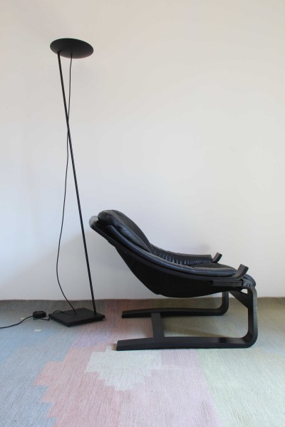 Bentwood and leather armchair, model Kroken by Åke Fribytter