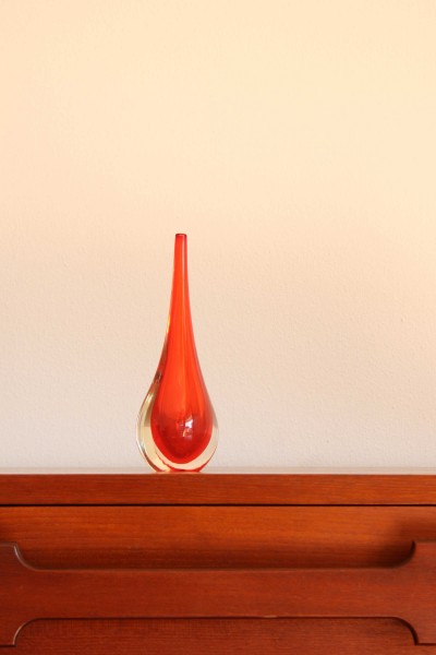 Piccolo vaso a goccia in vetro di Murano