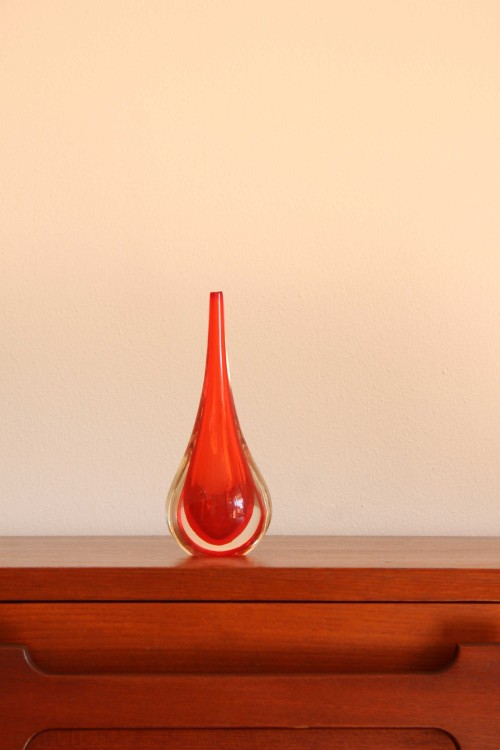 Piccolo vaso a goccia in vetro di Murano