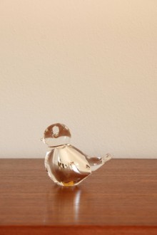 Murano glass bird silvered internally
