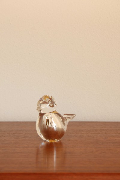 Murano glass bird silvered internally