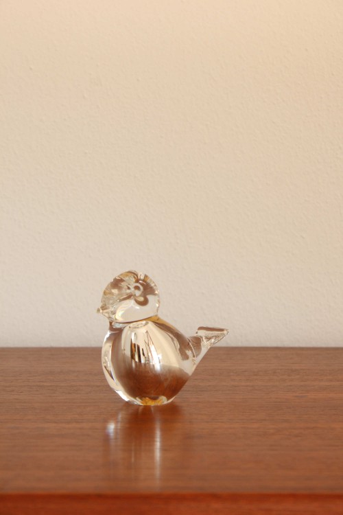 Murano glass bird silvered internally