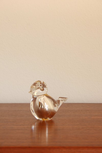 Murano glass bird silvered internally