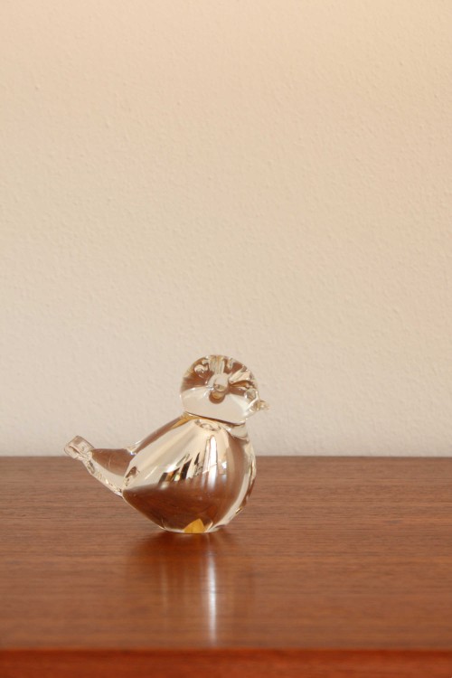 Murano glass bird silvered internally