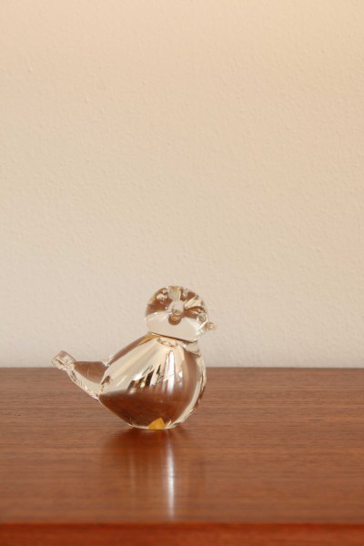 Murano glass bird silvered internally