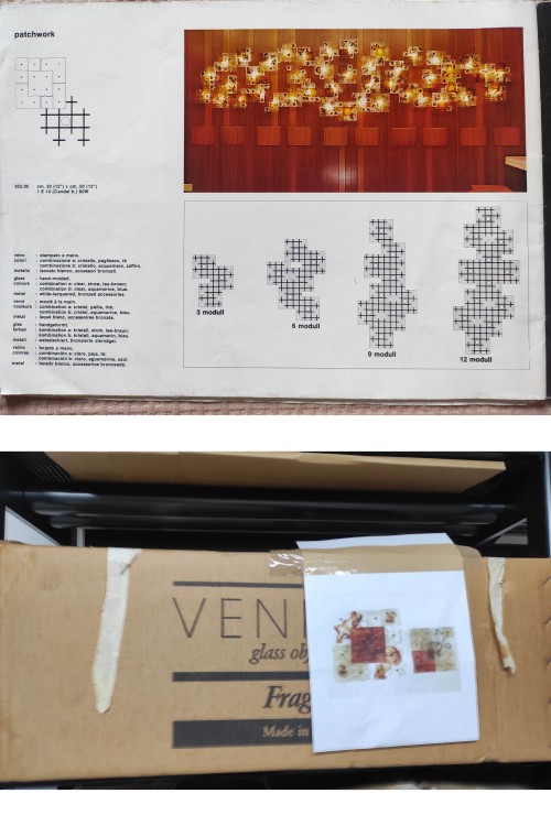 Coppia applique Venini Patchwork...