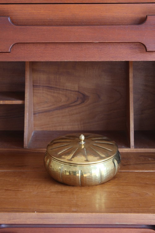 Hand-hammered brass box F.B.C.  made...