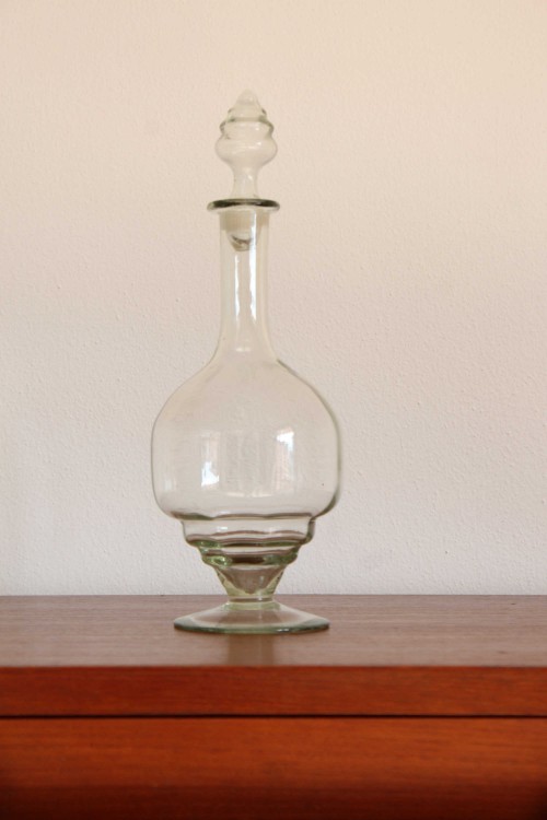 Blown glass bottle from the 1960s