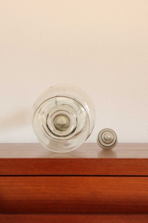 Blown glass bottle from the 1960s