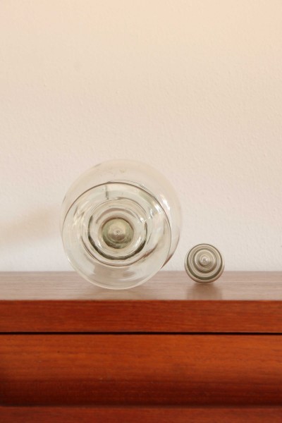 Blown glass bottle from the 1960s